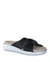 Paul Green Tiki Platform Slide Sandal In Black Leather