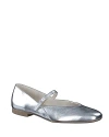 Paul Green Vanna Pointed Toe Mary Jane Flat In Aluminum Metallic Nappa