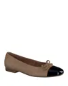 Paul Green Violet Ballet Flat In Black Sisal Combo