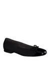 Paul Green Violet Ballet Flat In Black Suede Combo