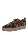 Paul Green Zena Leopard Print Platform Sneaker In Leopard Sisal Velvet