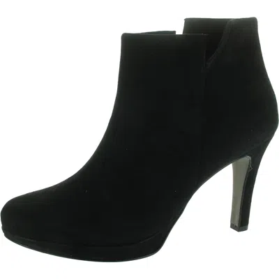 Paul Green Womens Zipper Suede Booties In Black