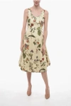 PAUL HARNDEN SHOEMAKERS COTTON FLRED MIDI DRESS WITH FLORAL MOTIF