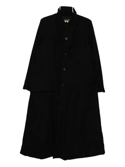 Paul Harnden Striped Coat In Black