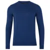 Paul James Knitwear Blue Mens Extra Fine Merino Wool Callington Crew Neck Jumper -  Indigo In Blue