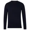 Paul James Knitwear Blue Mens Extra Fine Merino Wool Callington Crew Neck Jumper - Navy In Blue