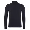 Paul James Knitwear Blue Mens Lightweight Merino Cashmere Tristan Mock Turtle Neck Jumper - Submarine Navy In Blue