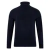 Paul James Knitwear Blue Mens Merino Alessandro Cashmere Submariner Roll Neck Jumper - Submarine Navy In Blue