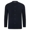 Paul James Knitwear Blue Mens Midweight Cotton Jaipur Knitted Nehru Jacket - Navy