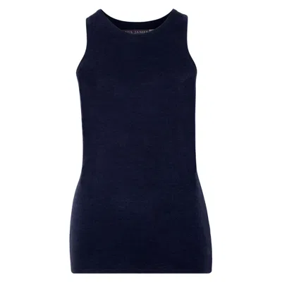 Paul James Knitwear Blue Womens Midweight Merino Activewear Training Asteria Vest - Navy Blazer