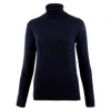 Paul James Knitwear Blue Womens Pure Harriet Extra Fine Merino Wool Roll Neck Jumper - Navy In Blue