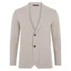 Paul James Knitwear Brown Mens Cotton Deconstructed Knitted Gabriel Blazer - Fawn In Brown