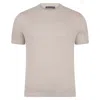Paul James Knitwear Brown Mens Ultra-fine Cotton Hugo Knitted T-shirt - Fawn In Brown
