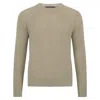 Paul James Knitwear Brown / Neutrals Mens Chunky Merino Wool Smith Fisherman Rib Knit Jumper - Stone In Brown