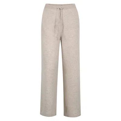 Paul James Knitwear Gold Womens Lambswool Lucia Knitted Trousers - Linen