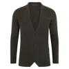 Paul James Knitwear Green Mens Lightweight Organic Cotton Linen Luca Knitted Blazer - Olive In Green