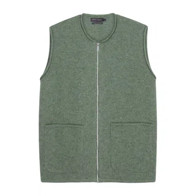 Paul James Knitwear Green Womens Lambswool Larkspur Knitted Gilet - Landscape