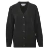 Paul James Knitwear Green Womens Lambswool V Neck Ribbed Layla Cardigan With Pockets - Seaweed In Green