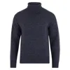 Paul James Knitwear Grey Mens British Wool Walter Submariner Roll Neck Jumper - Charcoal In Grey