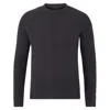 Paul James Knitwear Grey Mens Cotton Clark Fisherman Rib Knit Jumper - Anthracite In Grey