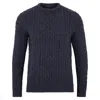 Paul James Knitwear Grey Mens Fisherman's Johnson British Wool Cable Jumper - Charcoal In Grey