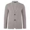 Paul James Knitwear Grey Mens Lightweight Mercerised Cotton Giuseppe Knitted Blazer - Taupe In Grey