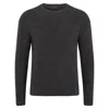 Paul James Knitwear Grey Mens Sheepsoft British Wool Byron Fisherman Rib Knit Jumper - Charcoal In Grey