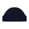 Paul James Knitwear Men's Blue Heavyweight Extra Fine Merino Craster Fisherman Beanie - Navy In Blue