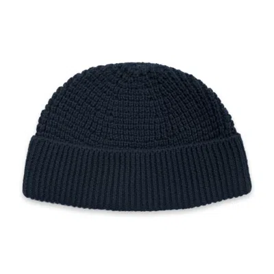 Paul James Knitwear Men's Blue Lightweight Cotton Docker Whitby Beanie - Navy