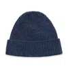 Paul James Knitwear Men's Blue Lightweight Merino Cashmere Beauline Beanie - Denim In Blue