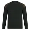 Paul James Knitwear Men's Green Chunky British Wool Hardy Ribbed Shooting Jumper - Loden In Green