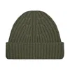 Paul James Knitwear Men's Green Heavyweight Merino Cashmere Tiberius Ribbed Beanie - Khaki In Green