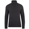 Paul James Knitwear Men's Grey The Fitted Submariner Lloyd Roll Neck Merino Wool Jumper - Charcoal In Grey