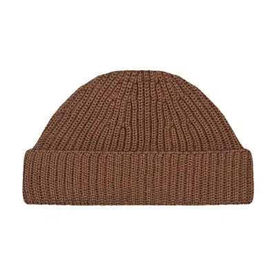 Paul James Knitwear Men's Heavyweight Extra Fine Merino Craster Fisherman Beanie - Oak Brown