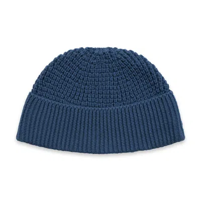 Paul James Knitwear Men's Lightweight Cotton Docker Whitby Beanie - Insignia Blue