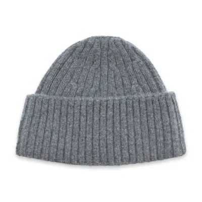 Paul James Knitwear Men's Midweight Lambswool Polperro Fisherman Beanie - Grey Mix In Gray