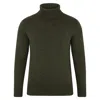 Paul James Knitwear Men's The Fitted Submariner Lloyd Roll Neck Merino Wool Jumper - Green In Green