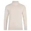 Paul James Knitwear Men's White Modern Submariner Porter Roll Neck Merino Wool Jumper  - Ecru In White