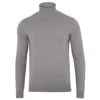 Paul James Knitwear Mens 100% Ultra Fine Cotton Atwood Roll Neck Jumper - Ash Grey In Grey