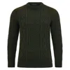 Paul James Knitwear Mens Chunky Merino Wool Archie Shooting Jumper - Green Melange In Green