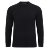 Paul James Knitwear Mens Chunky Merino Wool Geoffrey Fisherman's Jumper - Slate Black In Black