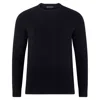 Paul James Knitwear Mens Cotton Lightweight Fisherman Dylan Rib Jumper - Black In Black
