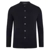 Paul James Knitwear Mens Extra Fine Merino Wool Alonzo Knitted Nehru Jacket - Black