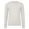 Paul James Knitwear Mens Extra Fine Merino Wool Callington Crew Neck Jumper - White In White