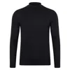 Paul James Knitwear Mens Extra Fine Merino Wool Mock Turtleneck Shaw Jumper - Black In Black