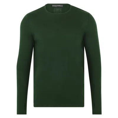 Paul James Knitwear Mens Heavyweight Merino Activewear Training Kratos Top - Valley Green