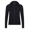 Paul James Knitwear Mens Heavyweight Merino Helios Activewear Hooded Jumper - Black In Black