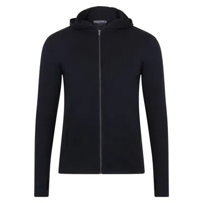 Paul James Knitwear Mens Heavyweight Merino Helios Activewear Hooded Jumper - Black
