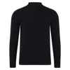 Paul James Knitwear Mens Lambswool Arden Narrow Mock Turtle Neck Jumper - Black In Black