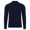 Paul James Knitwear Mens Lambswool Arden Narrow Mock Turtle Neck Jumper - Oxford Blue In Blue